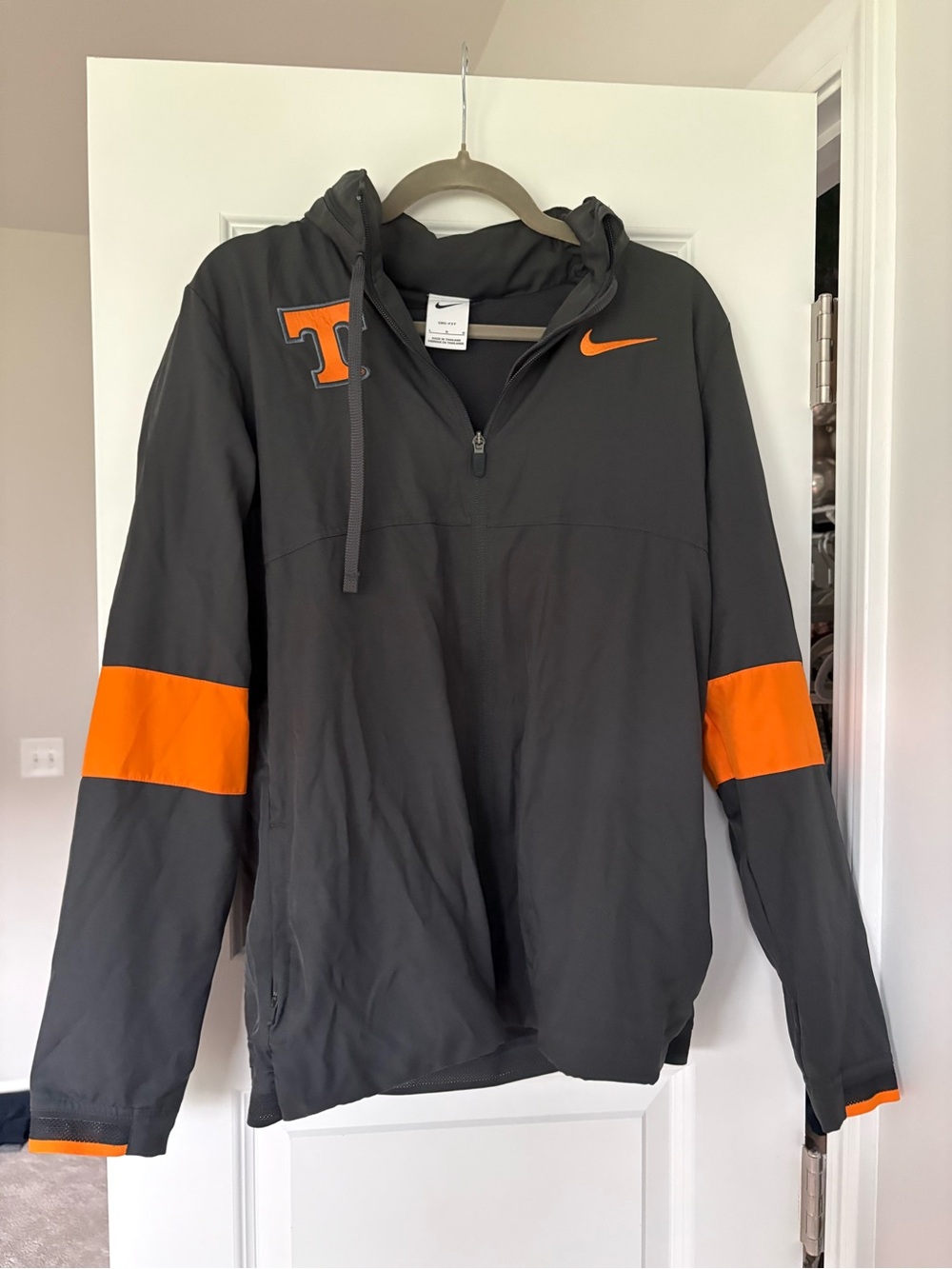 Nike Gray Zip Up Jacket with Orange Accents & Tennessee Vols